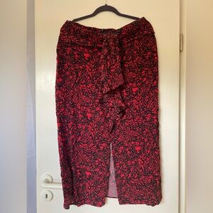 Zara Patterned Print Ruffle Skirt